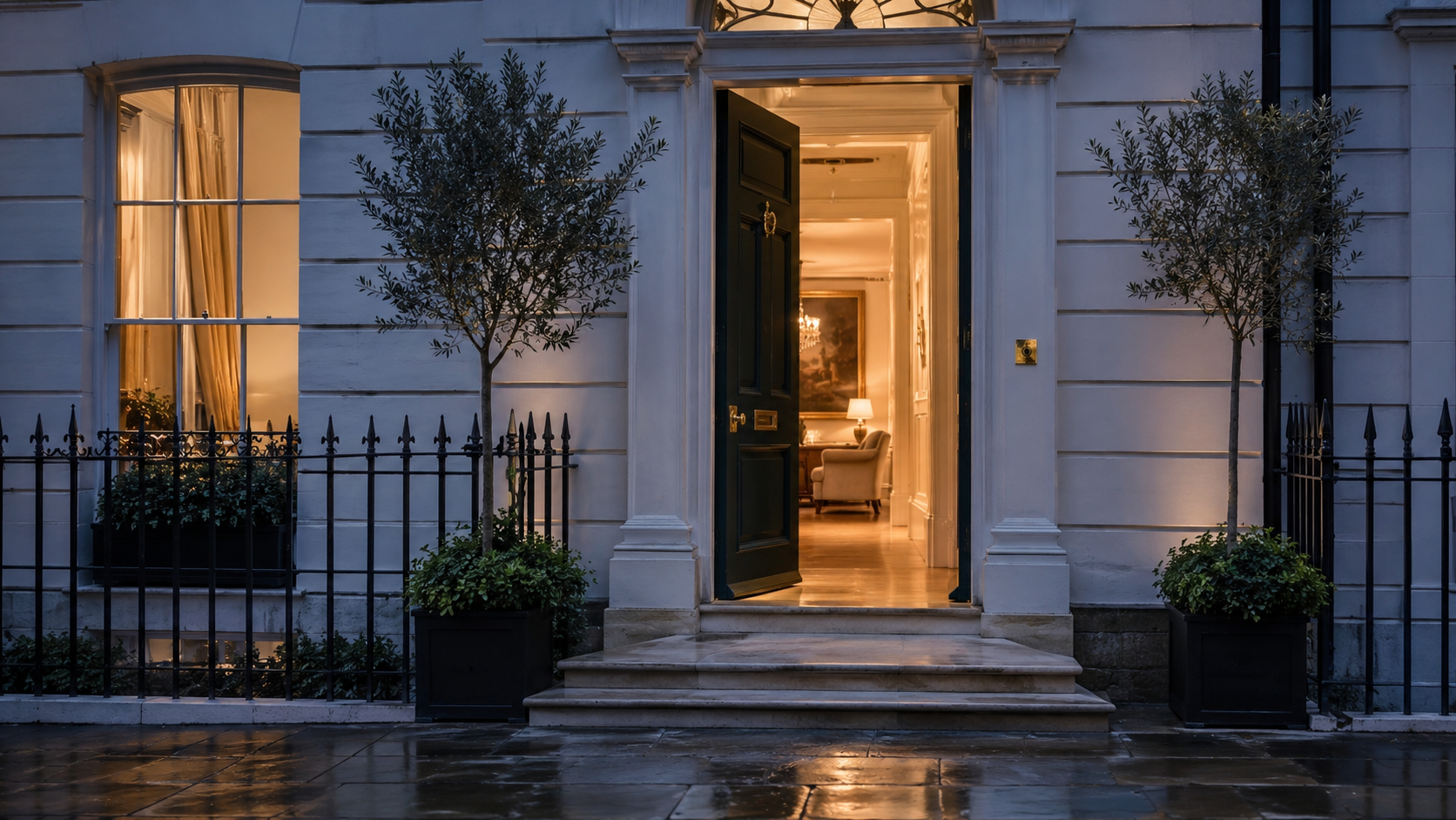 Illustrative London townhouse entrance